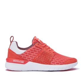 Supra SCISSOR Lave Sneakers Dame Korall/Hvite | NO-54525